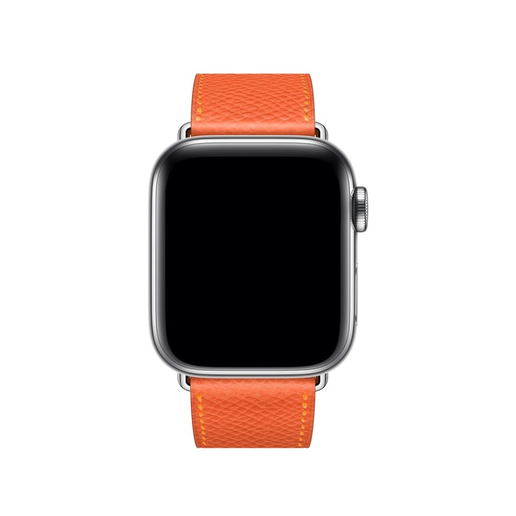 Meget fantastisk Apple Watch Series 5 44mm Ægte læder Rem - Orange#serie_3