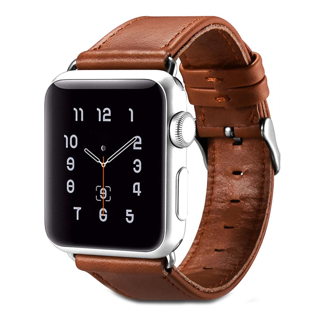  Apple Watch Series 5 44mm / Apple Watch 44mm Ægte læder Rem - Brun#serie_2