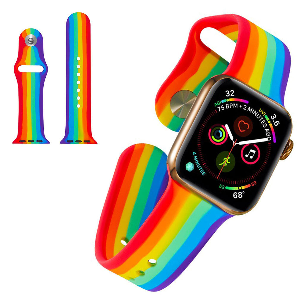 Holdbart Apple Watch Series 5 44mm Silikone Rem - Flerfarvet#serie_097