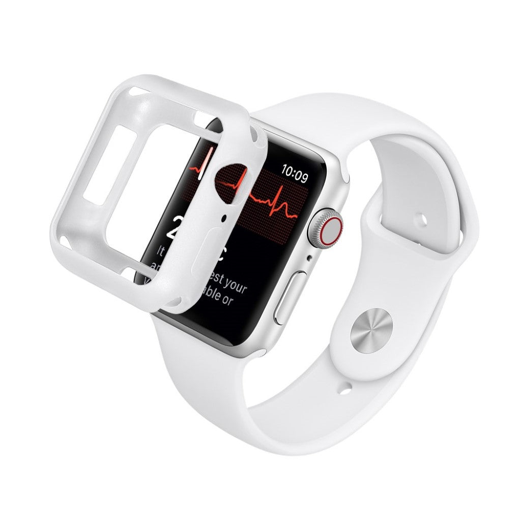 Apple Watch Series 5 44mm / Apple Watch 44mm Holdbar Silikone Bumper  - Hvid#serie_2