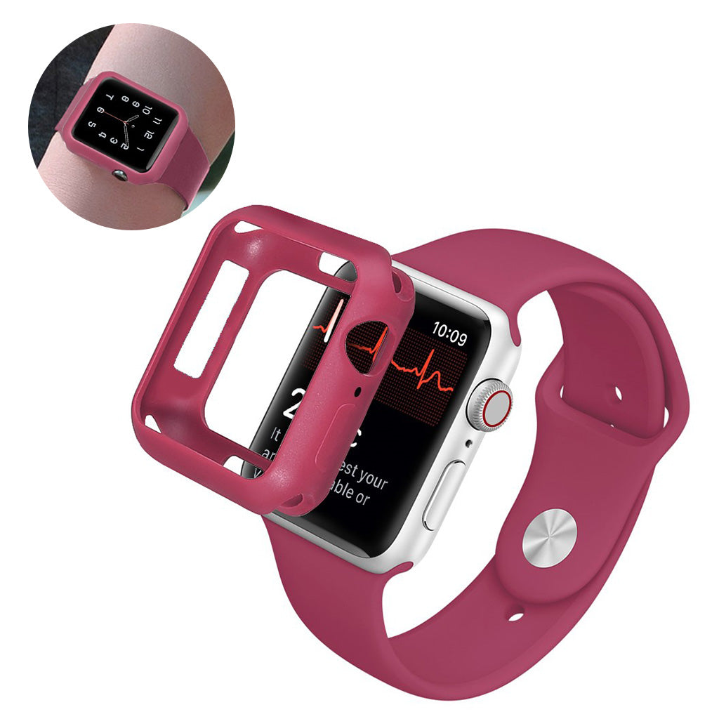 Apple Watch Series 5 44mm / Apple Watch 44mm Holdbar Silikone Bumper  - Pink#serie_5