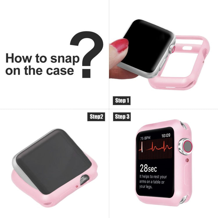 Apple Watch Series 5 44mm / Apple Watch 44mm Holdbar Silikone Bumper  - Pink#serie_6