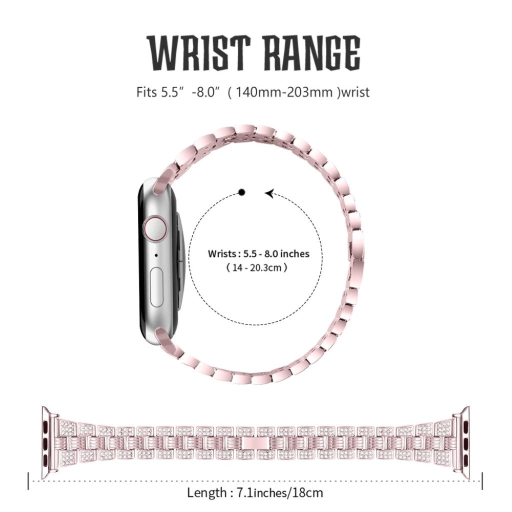 Rigtigt rart Universal Apple Metal og Rhinsten Rem - #serie_3