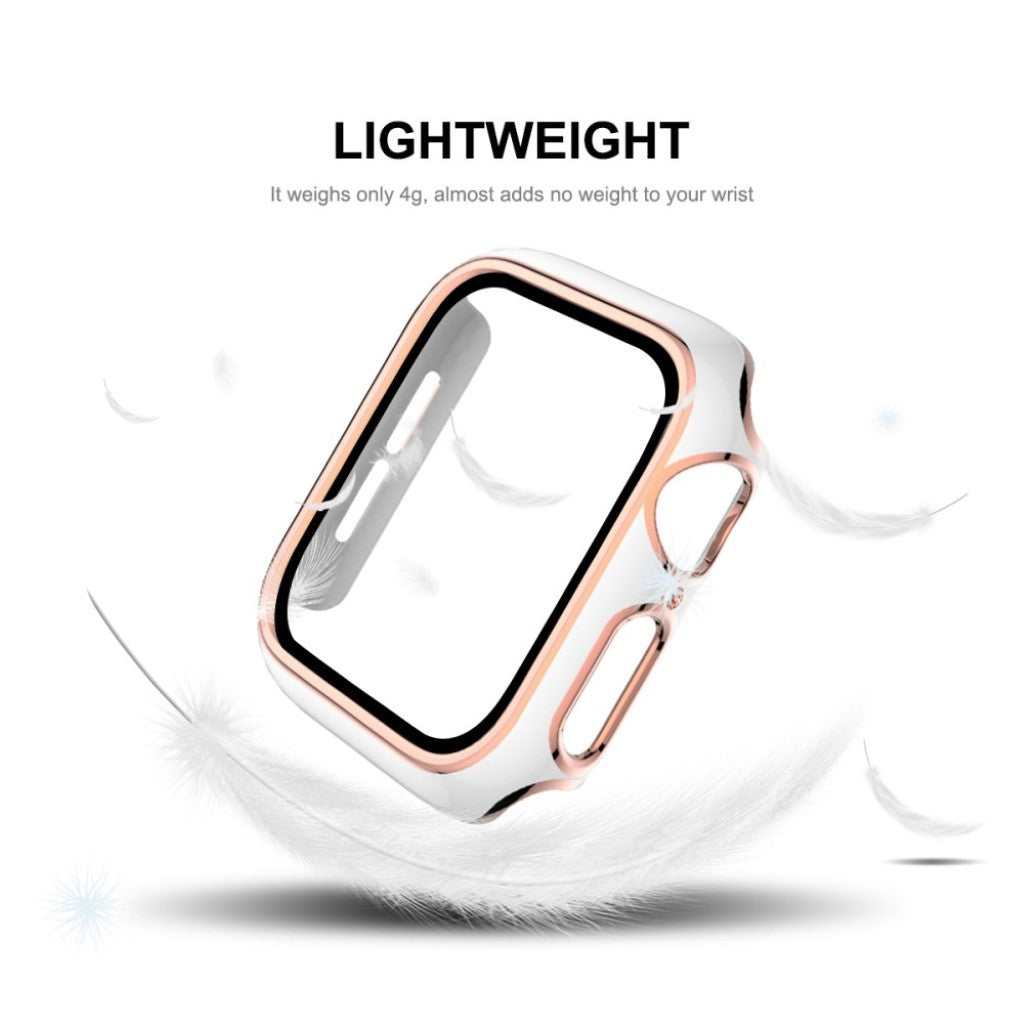 Rigtigt Fed Apple Watch Series 6 40mm / Apple Watch Series 5 40mm Cover med Skærmbeskytter i Silikone og Hærdet Glas - Sort#serie_4