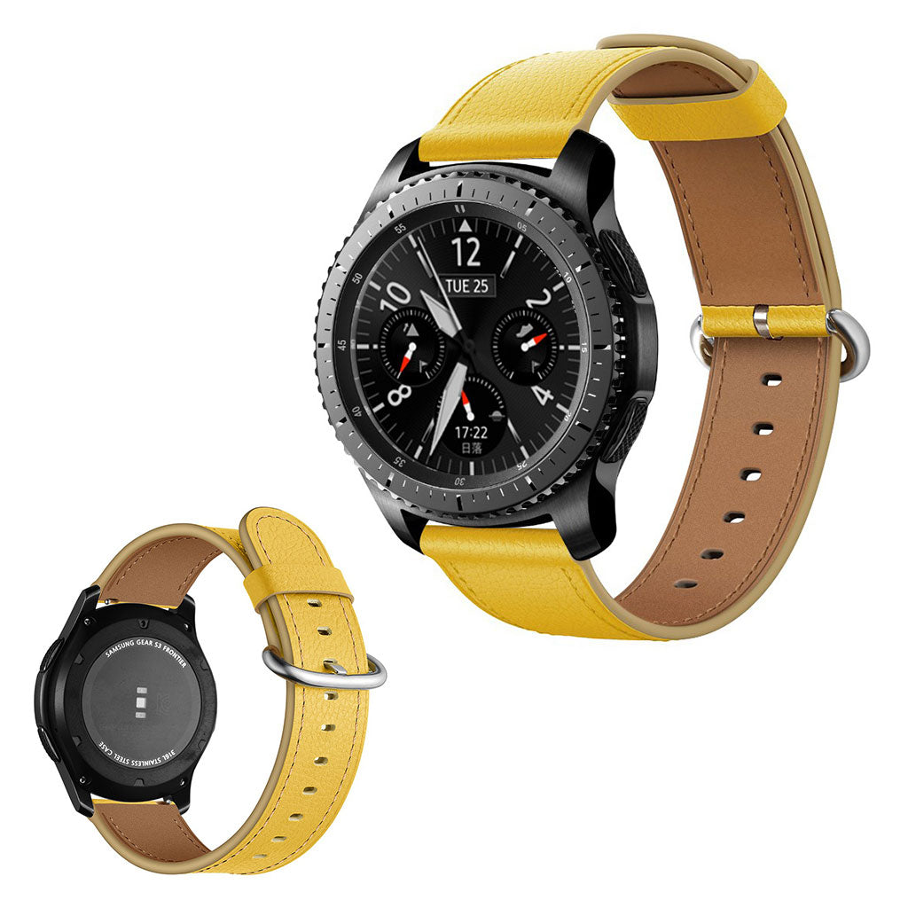  Samsung Gear S3 / Samsung Gear S3 Frontier Ægte læder Rem - Gul#serie_2