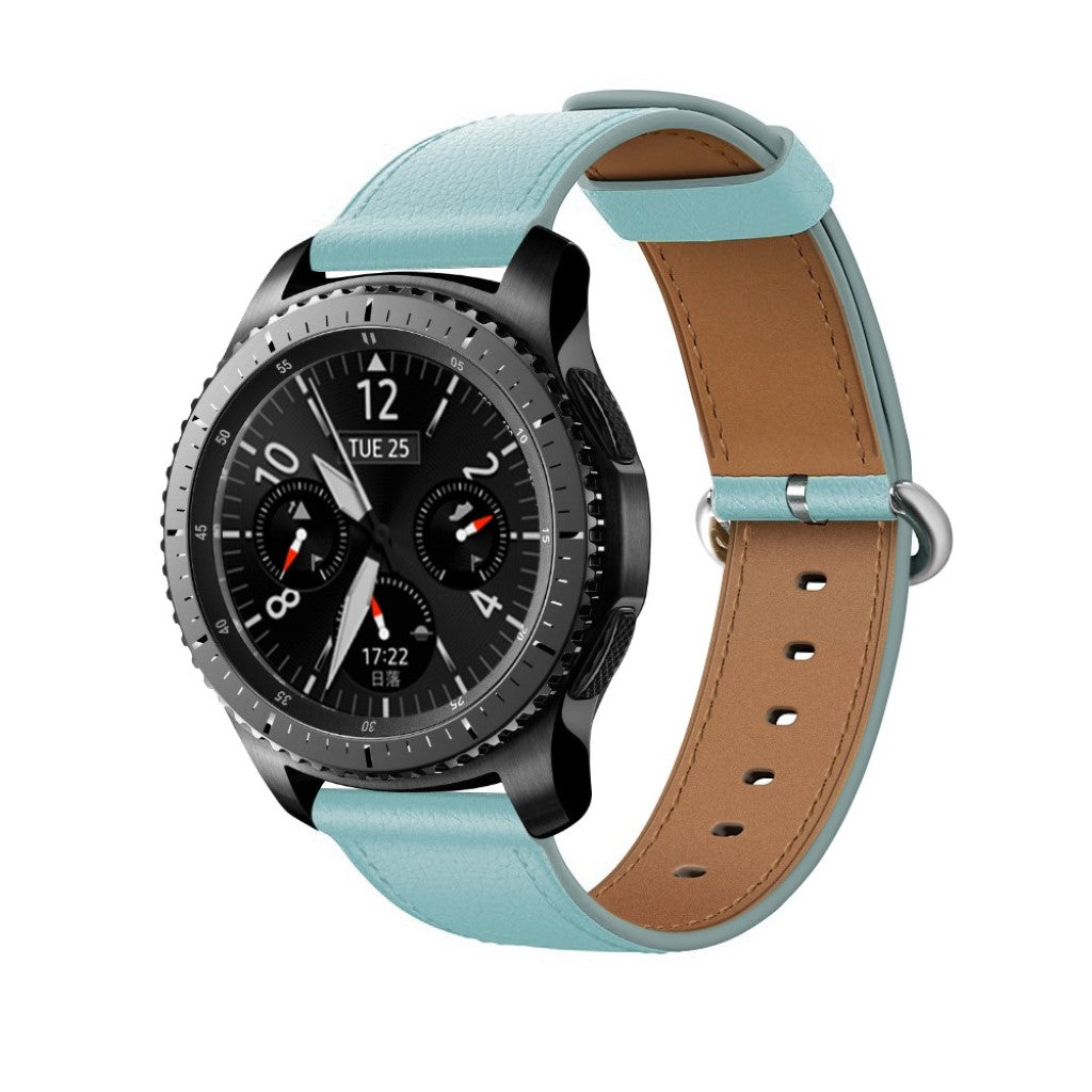  Samsung Gear S3 / Samsung Gear S3 Frontier Ægte læder Rem - Blå#serie_3