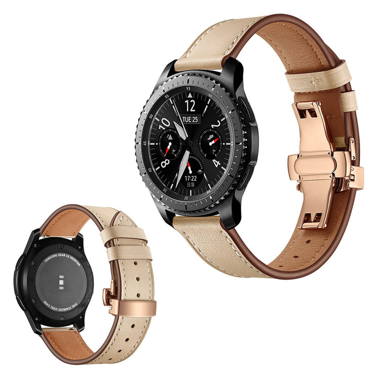  Samsung Gear S3 / Samsung Gear S3 Frontier Ægte læder Rem - Beige#serie_10