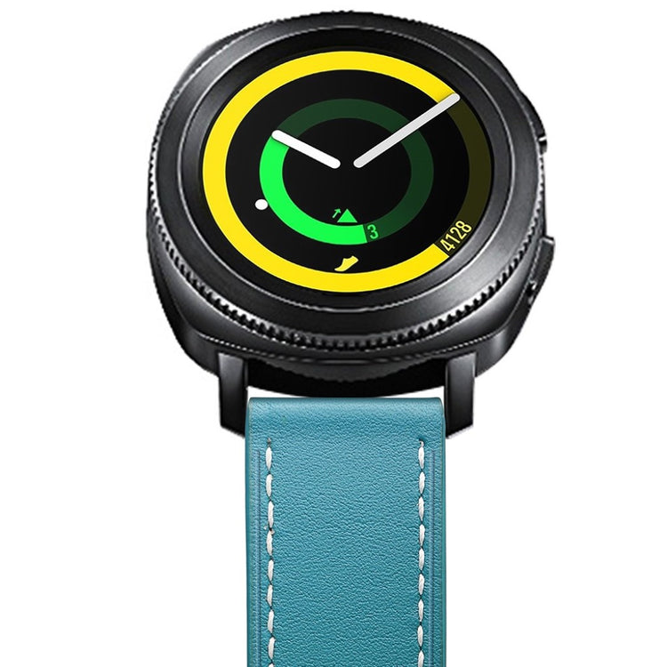 Helt vildt sejt Samsung Gear Sport Ægte læder Rem - Blå#serie_4