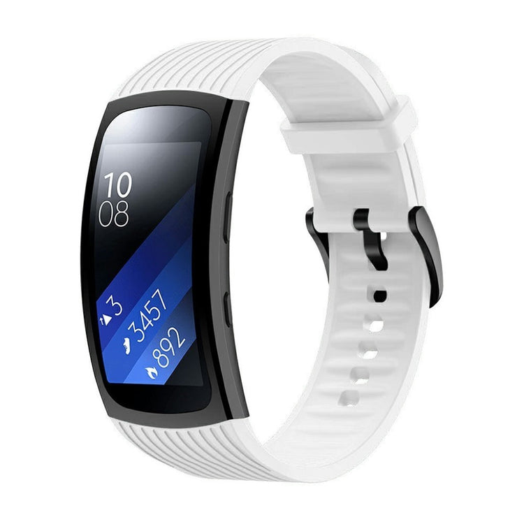 Helt vildt sejt Samsung Gear Fit2 Pro Silikone Rem - Størrelse: L - Hvid#serie_2