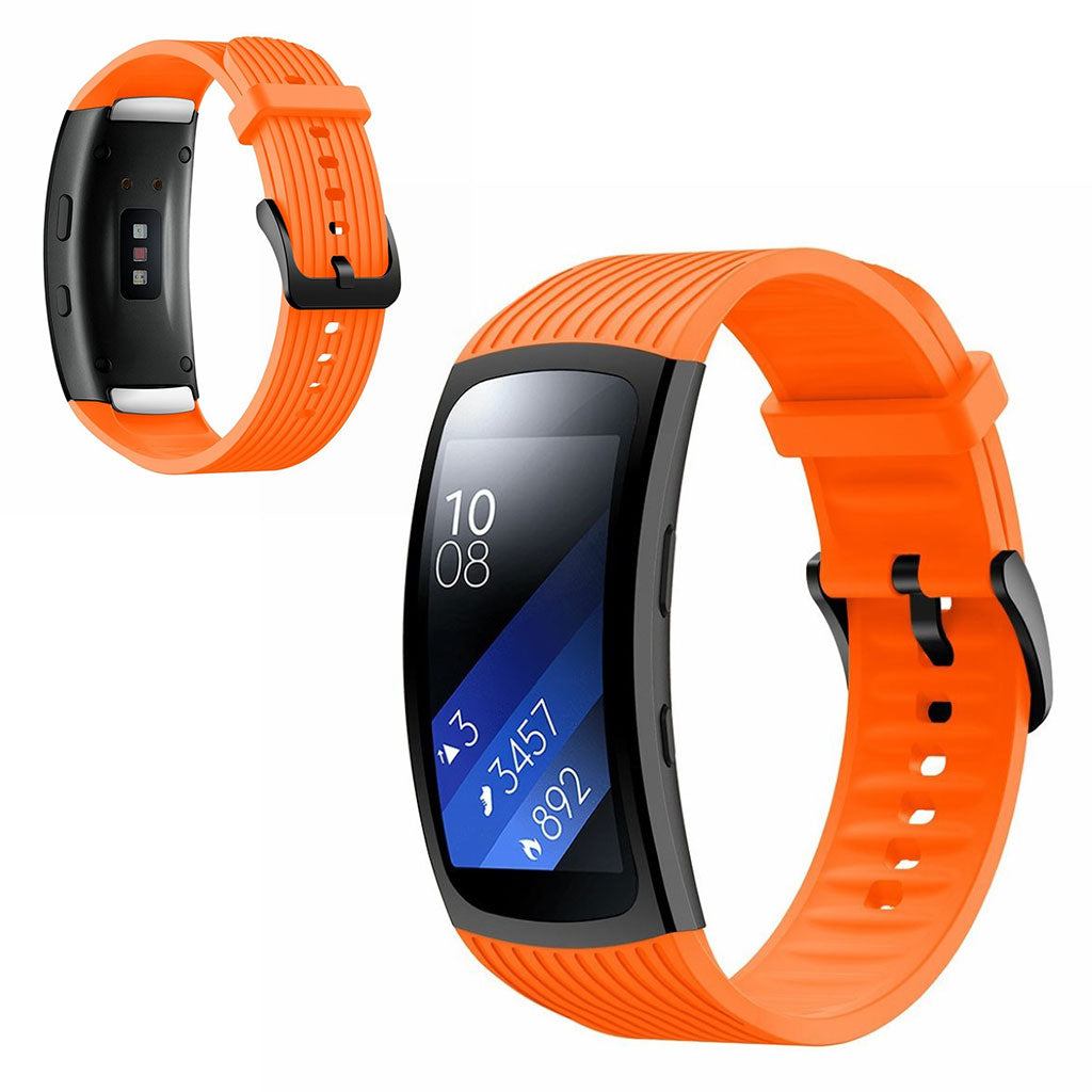 Helt vildt sejt Samsung Gear Fit2 Pro Silikone Rem - Størrelse: L - Orange#serie_5