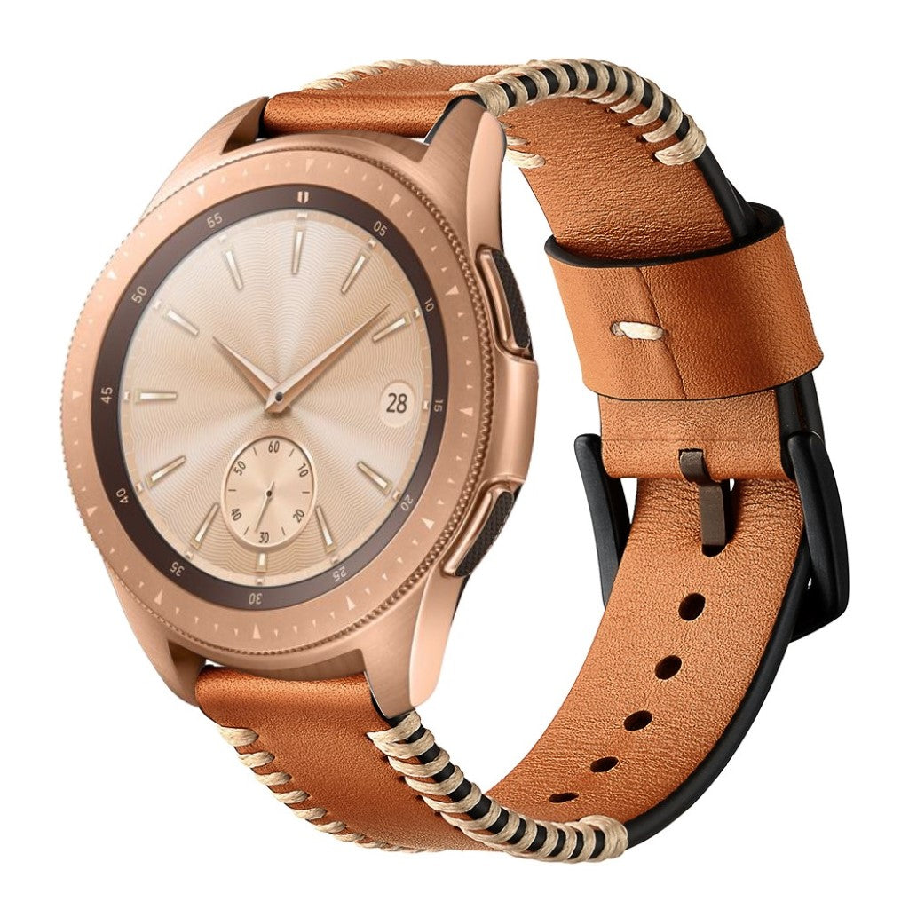 Mega kønt Samsung Galaxy Watch (42mm) Ægte læder Rem - Brun#serie_2