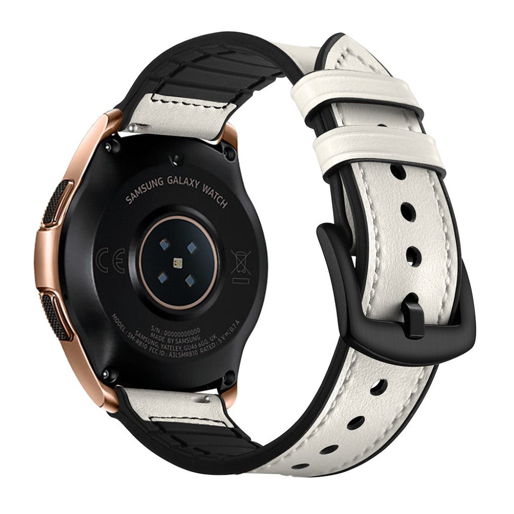 Mega nydelig Samsung Galaxy Watch (42mm) Ægte læder Rem - Hvid#serie_1