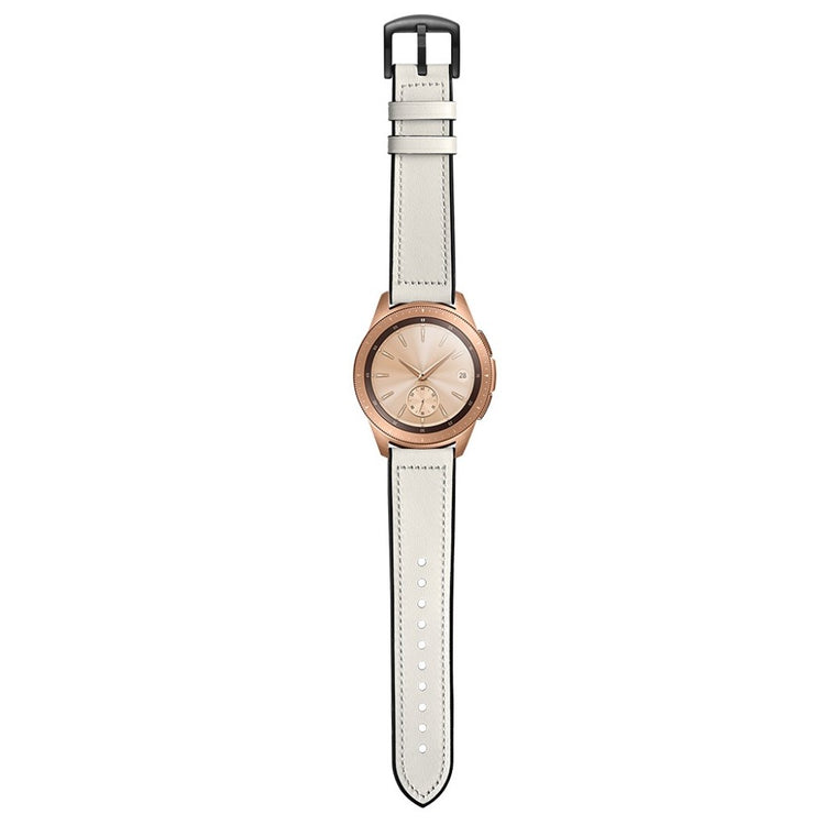 Mega nydelig Samsung Galaxy Watch (42mm) Ægte læder Rem - Hvid#serie_1