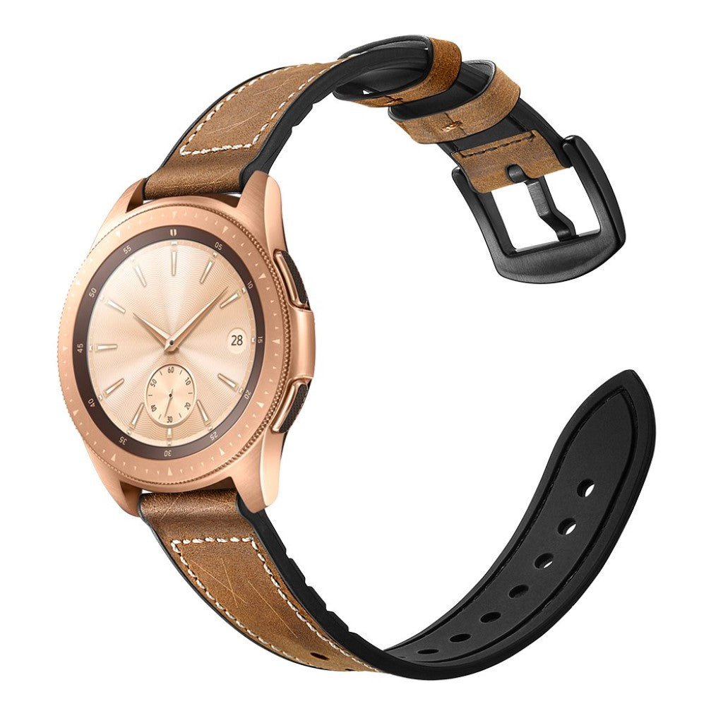 Mega nydelig Samsung Galaxy Watch (42mm) Ægte læder Rem - Brun#serie_2