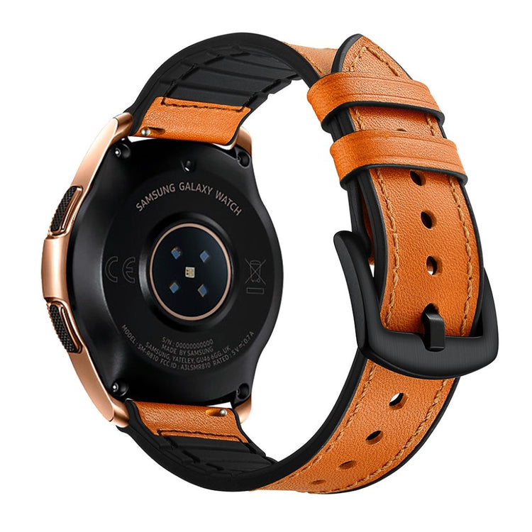 Mega nydelig Samsung Galaxy Watch (42mm) Ægte læder Rem - Orange#serie_4