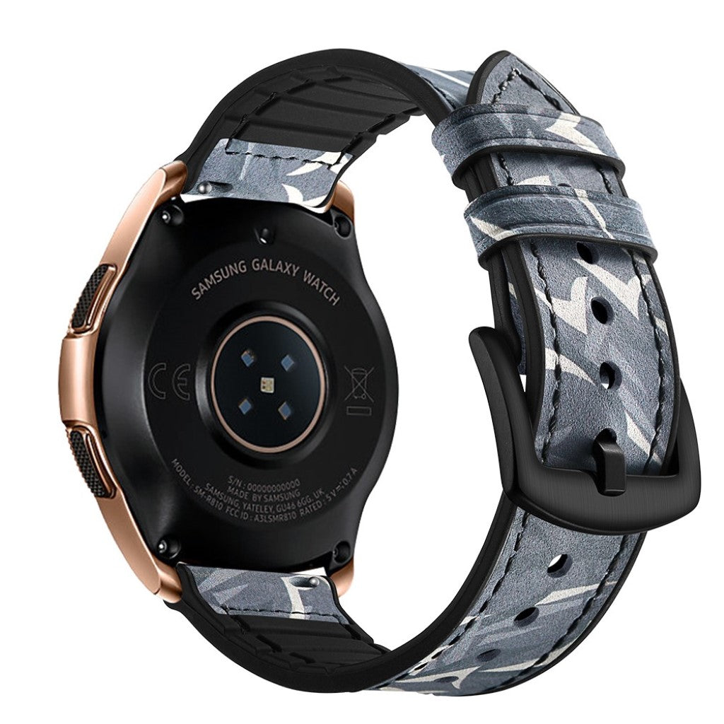 Mega nydelig Samsung Galaxy Watch (42mm) Ægte læder Rem - Sølv#serie_5