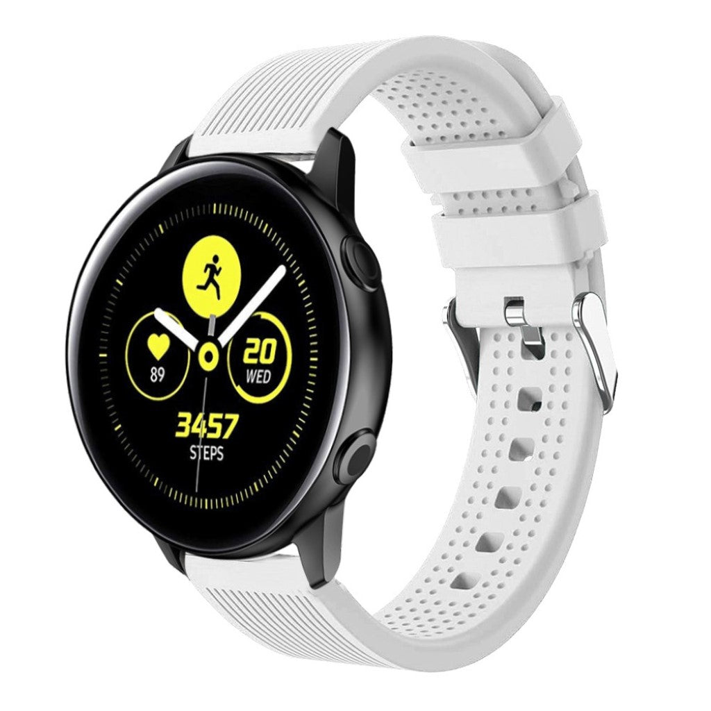 Rigtigt fed Samsung Galaxy Watch Active Silikone Rem - Hvid#serie_2