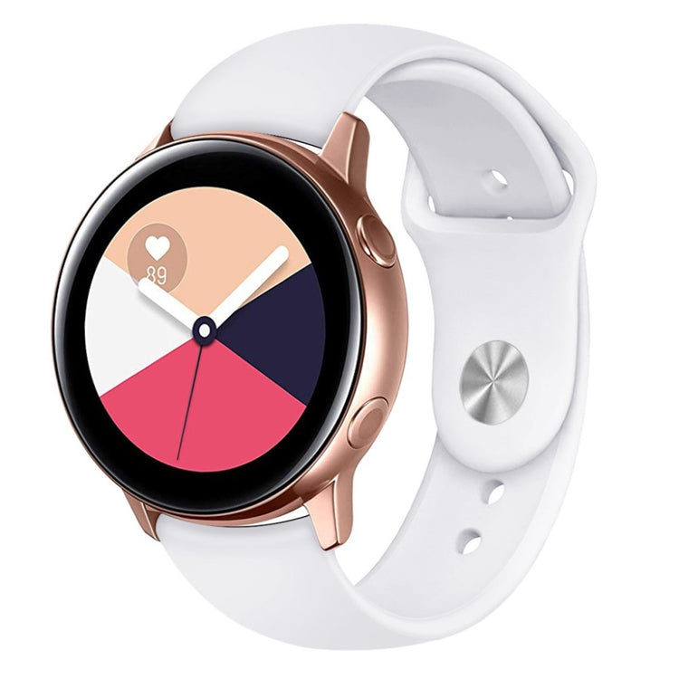 Super slidstærk Samsung Galaxy Watch Active Silikone Rem - Hvid#serie_2