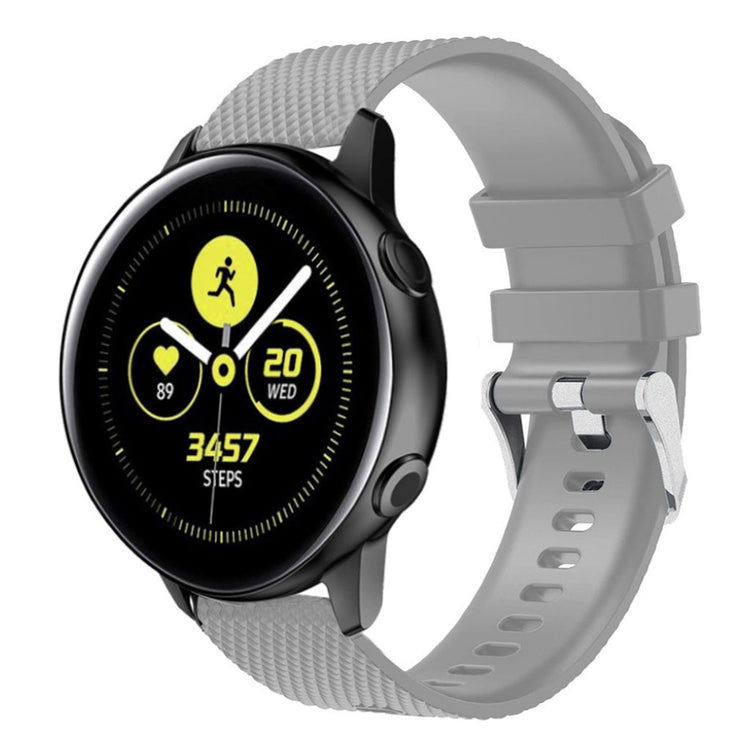 Meget elegant Samsung Galaxy Watch Active Silikone Rem - Sølv#serie_5