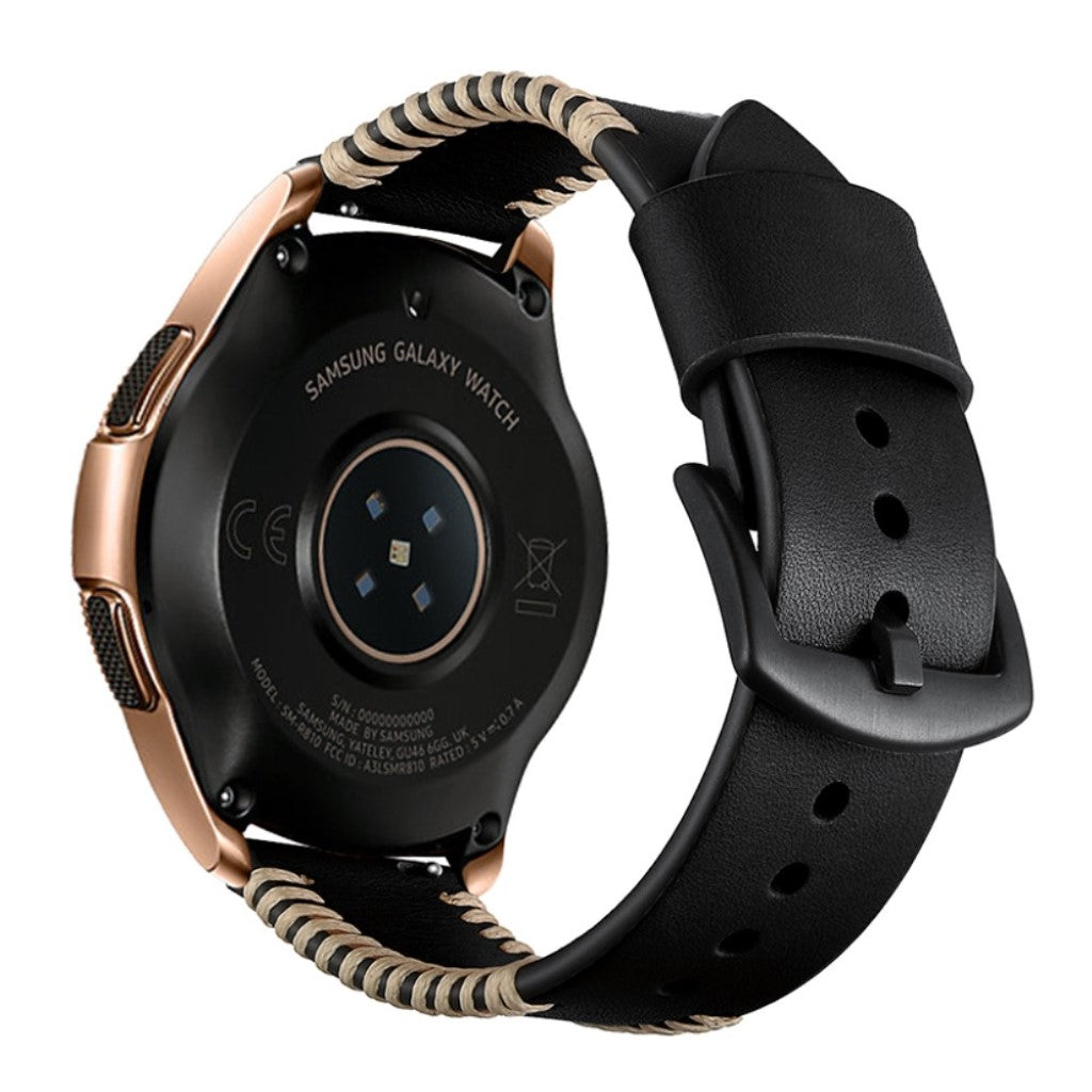 Meget holdbart Samsung Galaxy Watch Active Ægte læder Rem - Sort#serie_1
