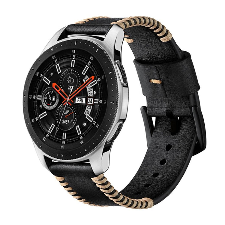 Meget holdbart Samsung Galaxy Watch Active Ægte læder Rem - Sort#serie_1