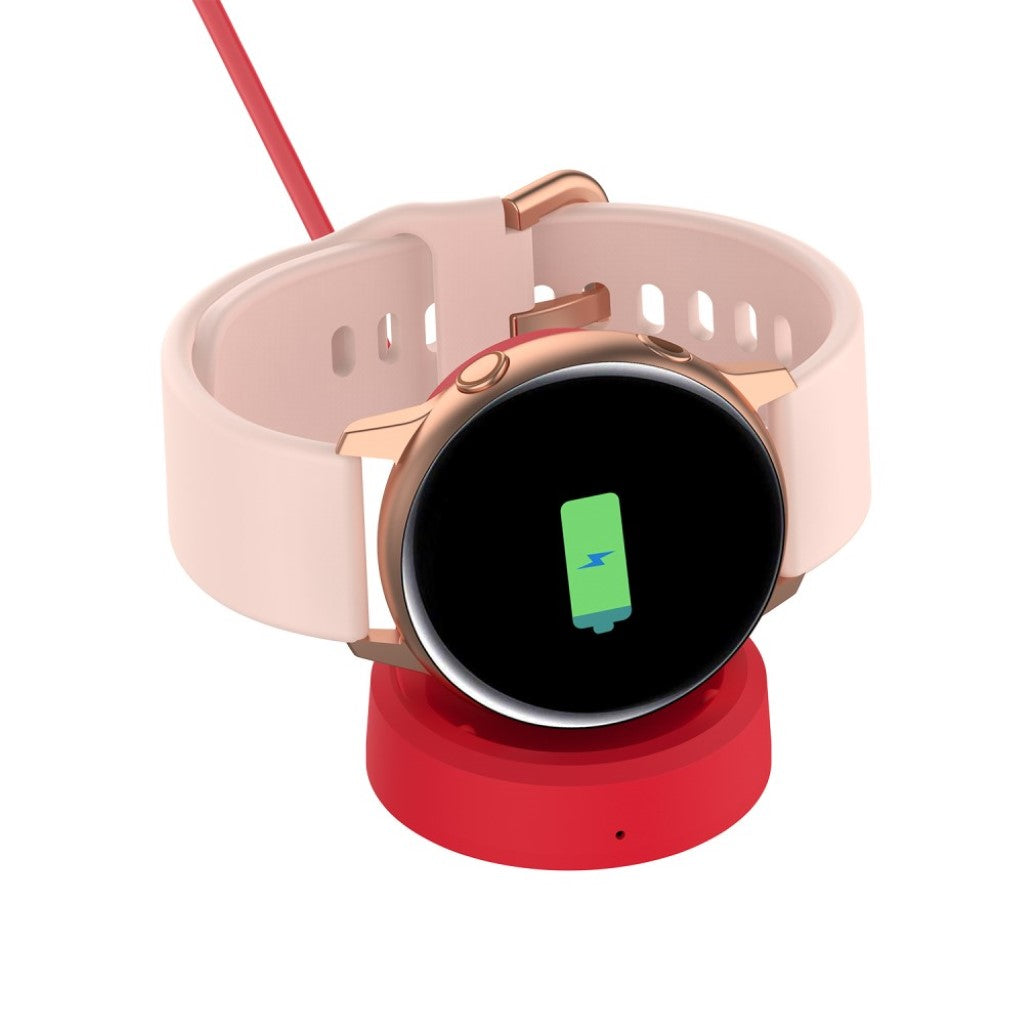 Plastik Samsung Galaxy Watch Active Trådløs   USB Ladestation - Rød#serie_3