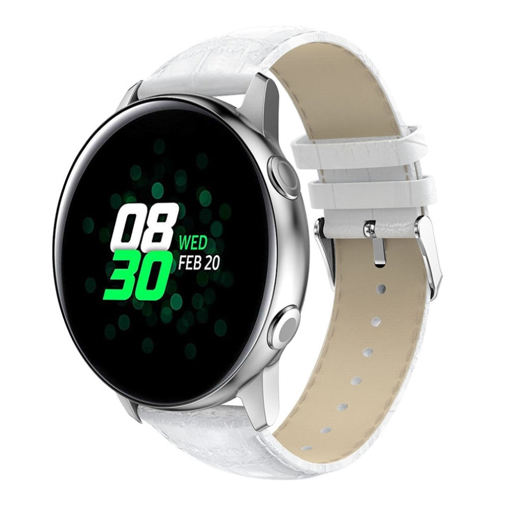 Vildt rart Samsung Galaxy Watch Active Ægte læder Rem - Hvid#serie_2