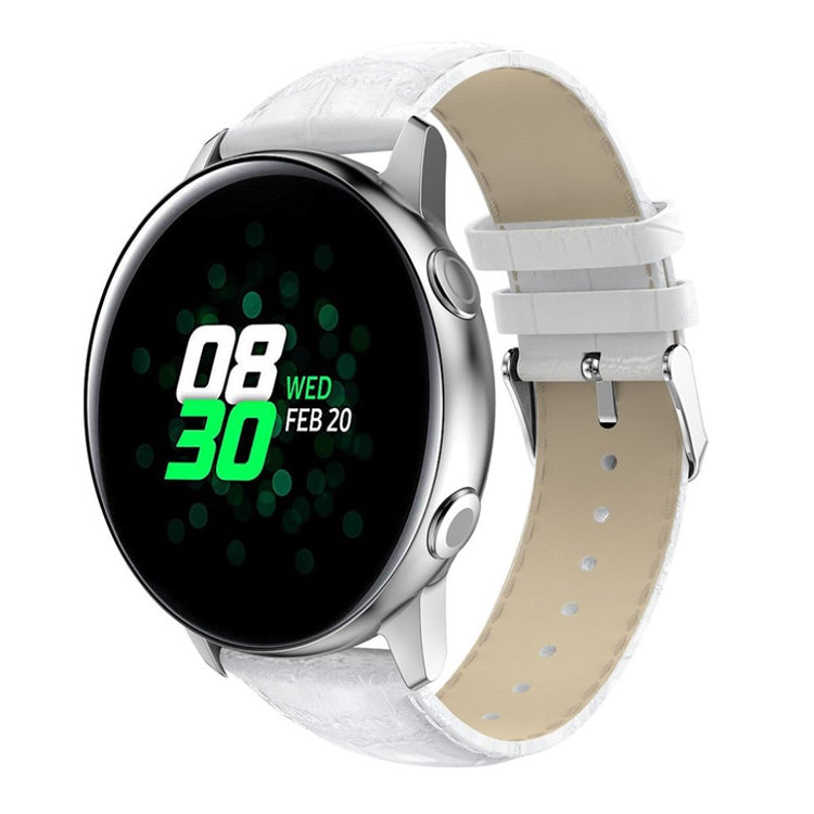 Vildt rart Samsung Galaxy Watch Active Ægte læder Rem - Hvid#serie_2