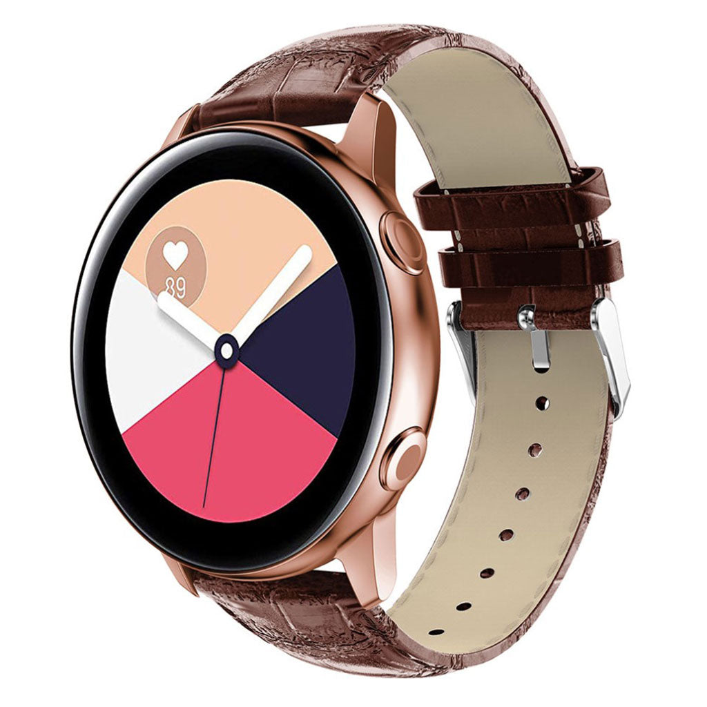 Vildt rart Samsung Galaxy Watch Active Ægte læder Rem - Brun#serie_5