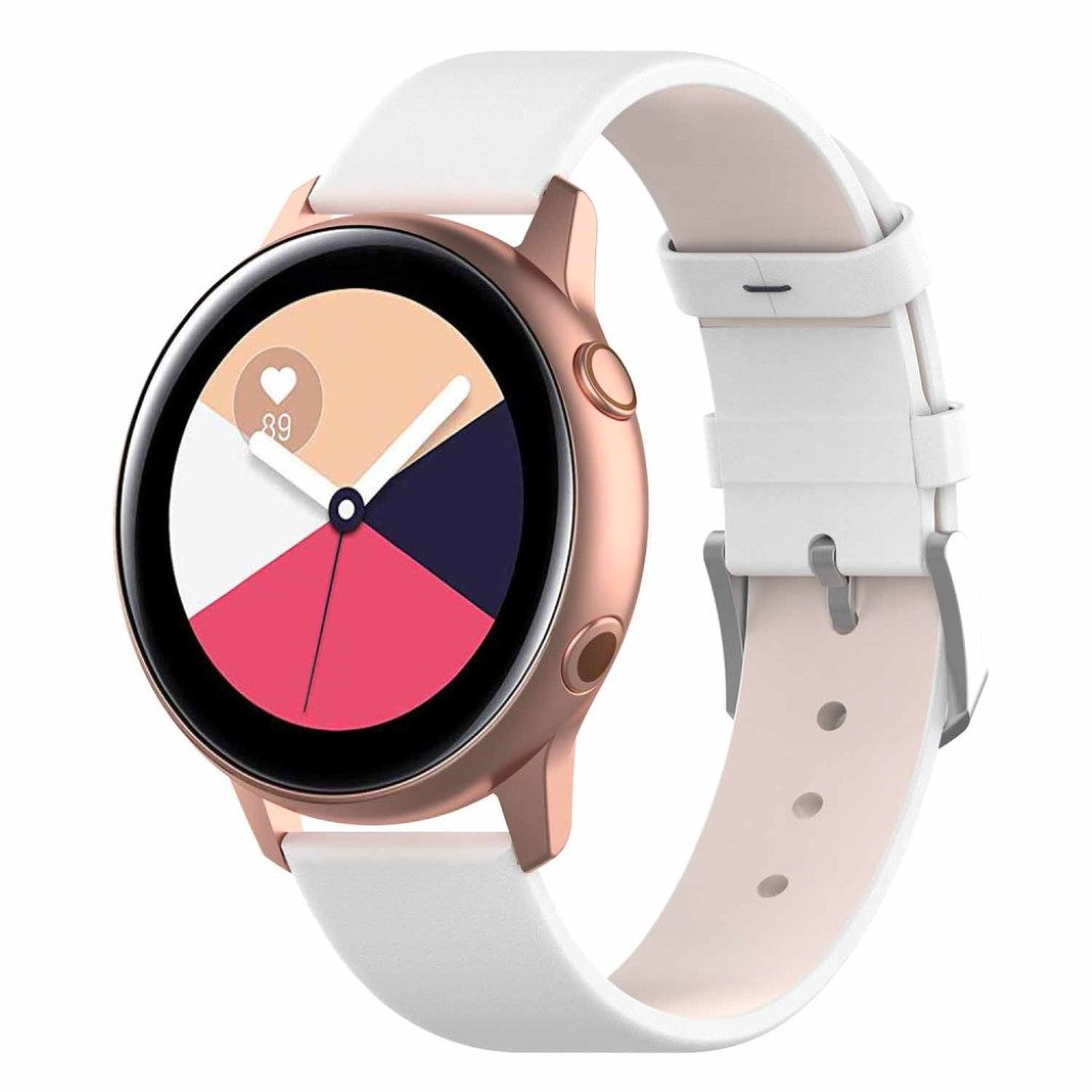 Super flot Samsung Galaxy Watch Active Kunstlæder Rem - Hvid#serie_2