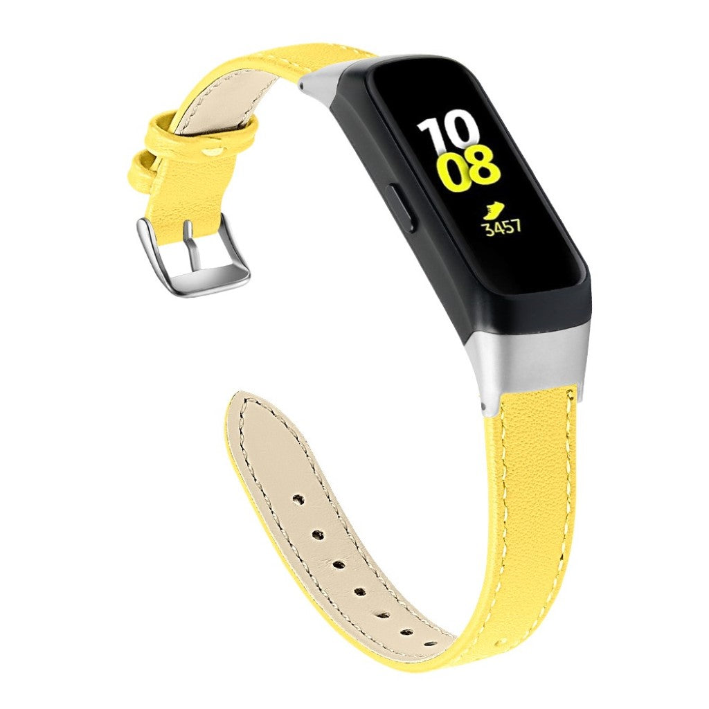 Super holdbart Samsung Galaxy Fit Ægte læder Rem - Gul#serie_10