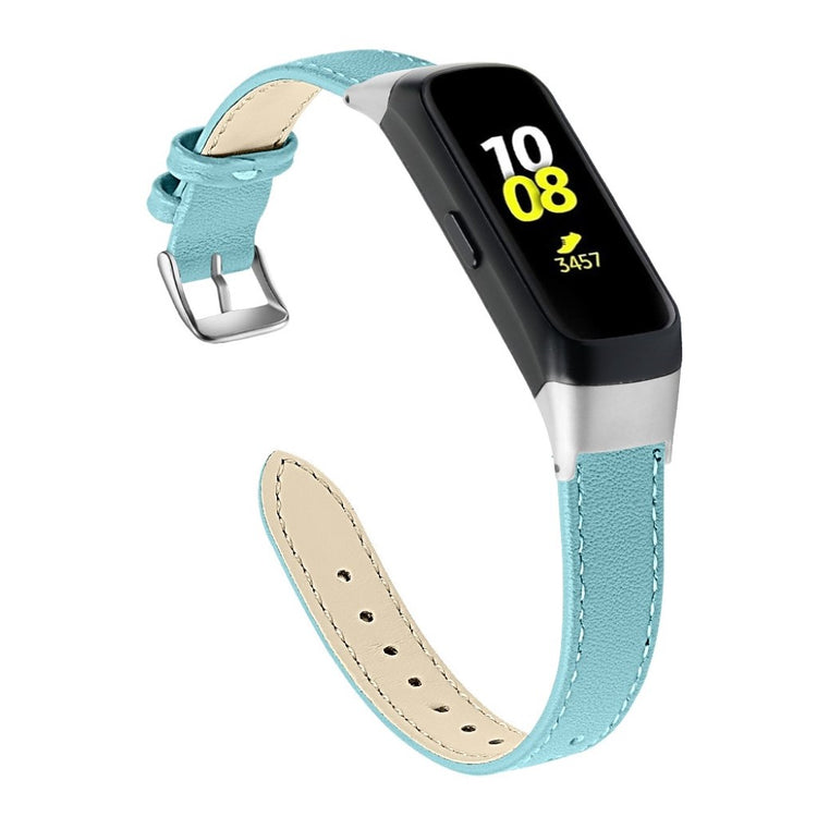 Super holdbart Samsung Galaxy Fit Ægte læder Rem - Blå#serie_13