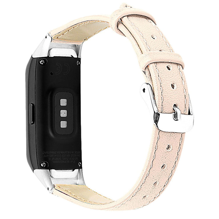 Super holdbart Samsung Galaxy Fit Ægte læder Rem - Beige#serie_14