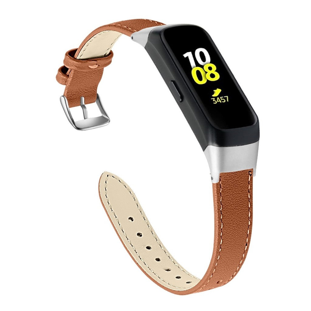 Super holdbart Samsung Galaxy Fit Ægte læder Rem - Brun#serie_15