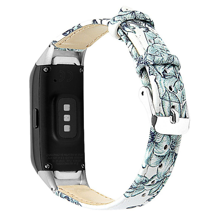 Super holdbart Samsung Galaxy Fit Ægte læder Rem - Hvid#serie_3