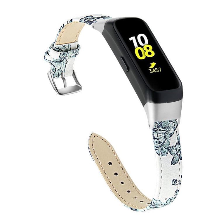 Super holdbart Samsung Galaxy Fit Ægte læder Rem - Hvid#serie_3