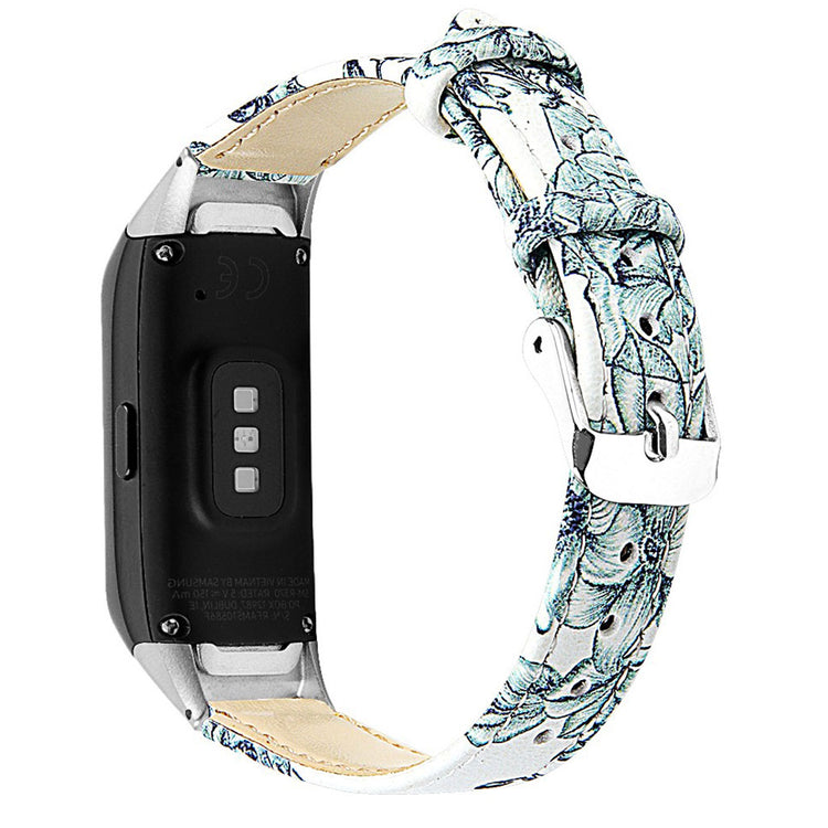 Super holdbart Samsung Galaxy Fit Ægte læder Rem - Hvid#serie_3