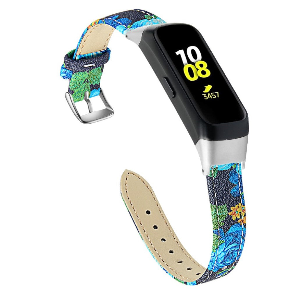 Super holdbart Samsung Galaxy Fit Ægte læder Rem - Blå#serie_5