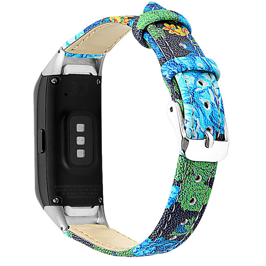 Super holdbart Samsung Galaxy Fit Ægte læder Rem - Blå#serie_5