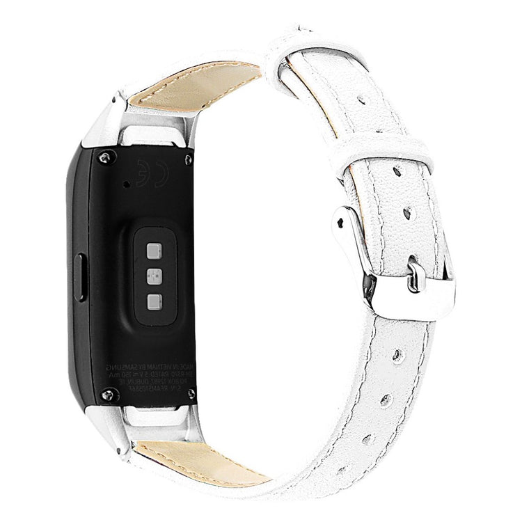 Super holdbart Samsung Galaxy Fit Ægte læder Rem - Hvid#serie_6