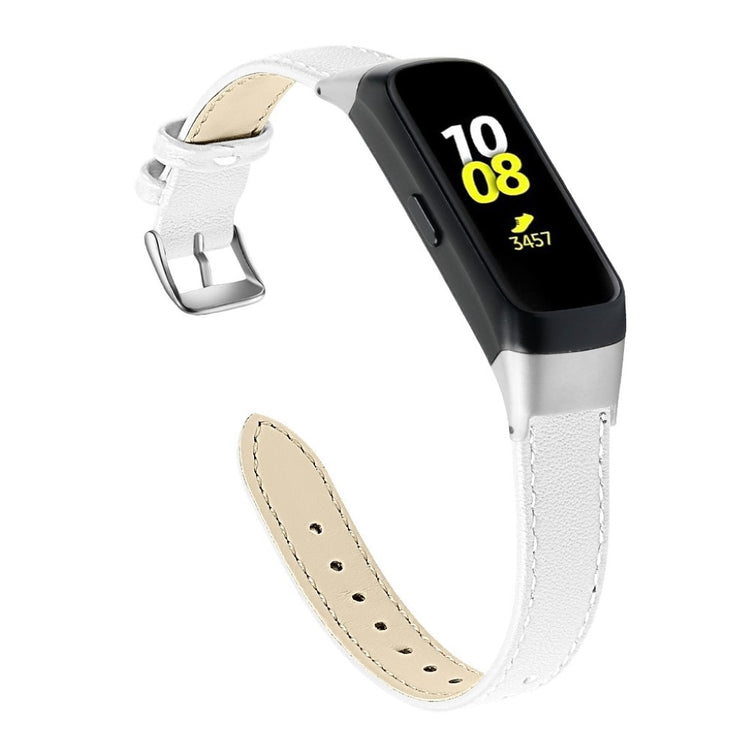 Super holdbart Samsung Galaxy Fit Ægte læder Rem - Hvid#serie_6