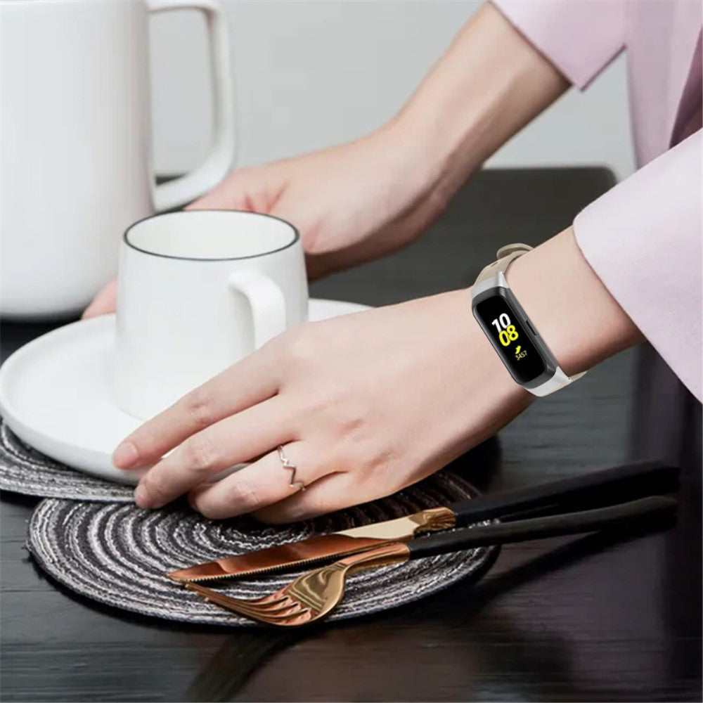 Meget pænt Samsung Galaxy Fit Ægte læder Urrem - Hvid#serie_7