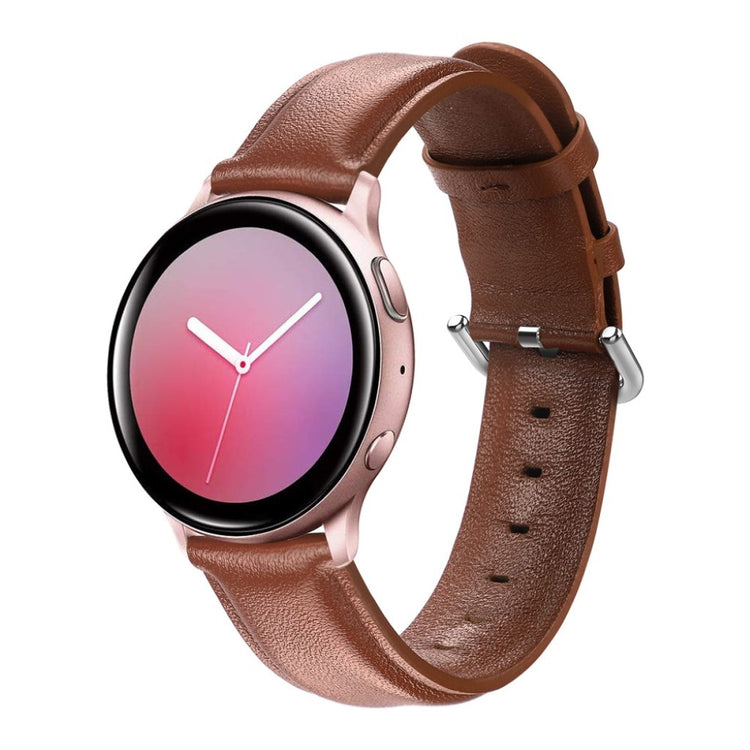 Fed Samsung Galaxy Watch Active 2 - 44mm Ægte læder Rem - Brun#serie_7