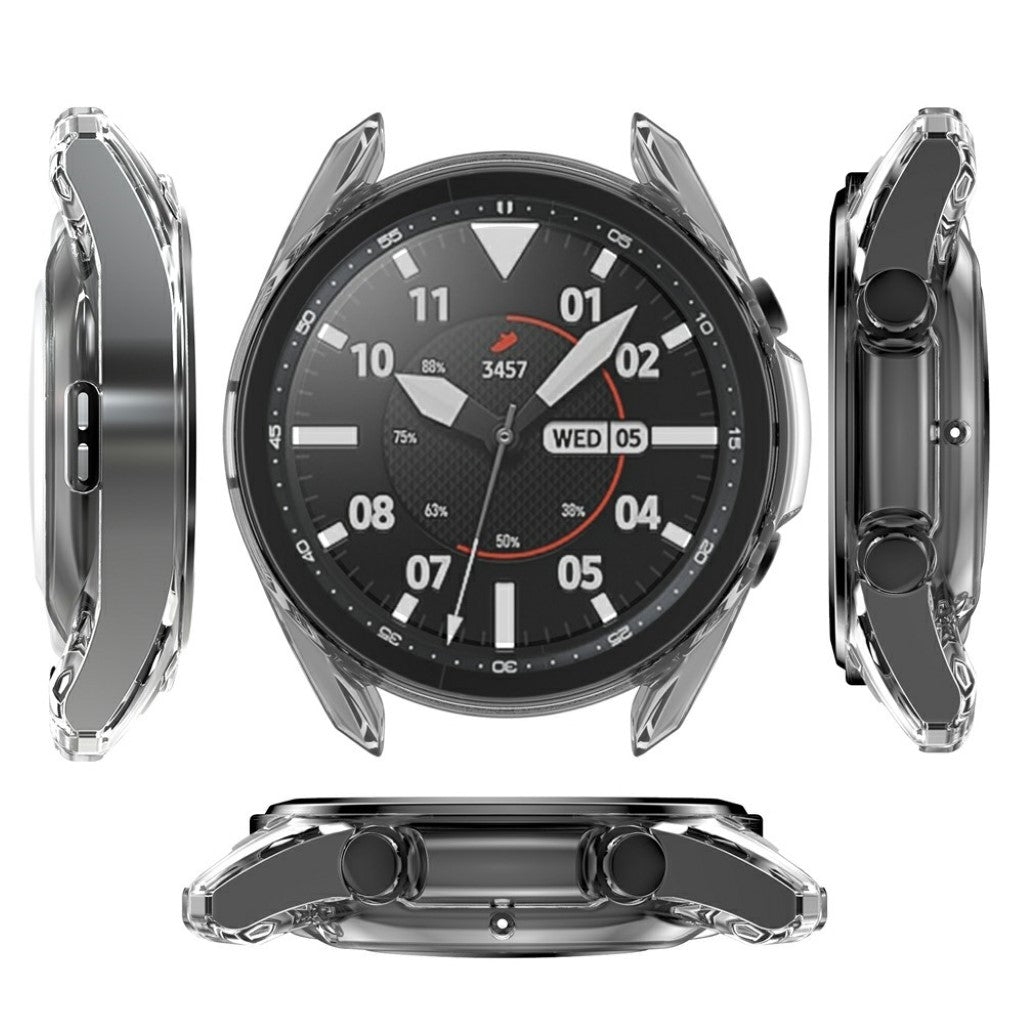 Samsung Galaxy Watch 3 (45mm) Holdbar Silikone Bumper  - Gennemsigtig#serie_9