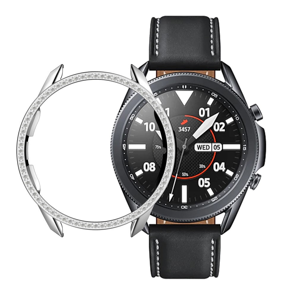 Samsung Galaxy Watch 3 (45mm)  Plastik og Rhinsten Bumper  - Sølv#serie_10