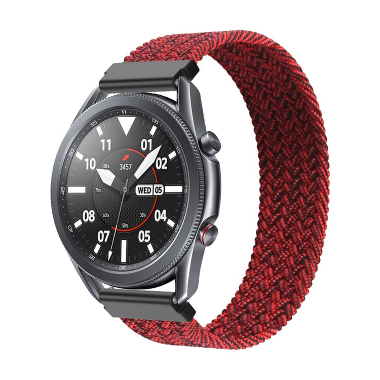 Vildt fint Samsung Galaxy Watch 3 (45mm) Nylon Rem - Størrelse: M - Rød#serie_11