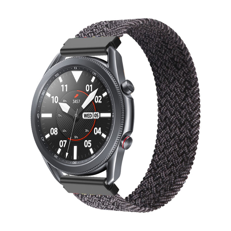 Vildt fint Samsung Galaxy Watch 3 (45mm) Nylon Rem - Størrelse: M - Sort#serie_13