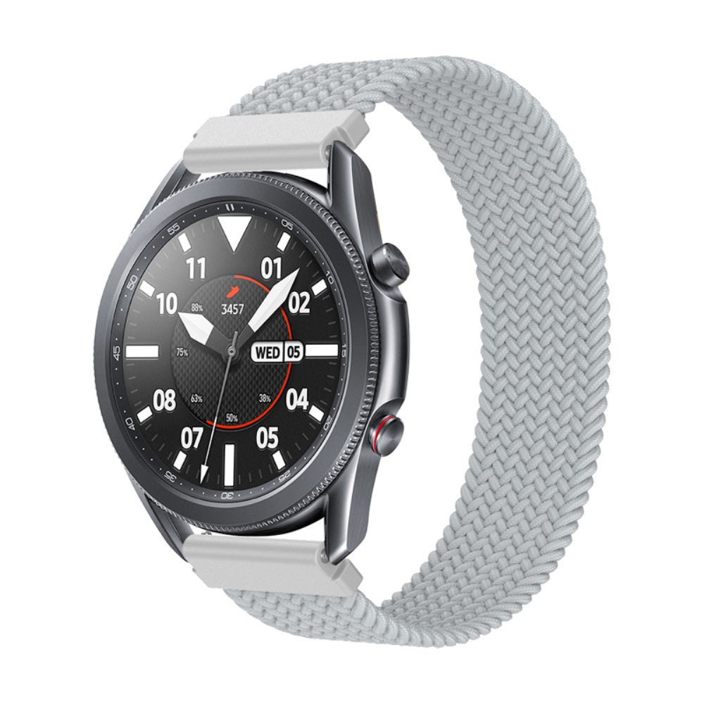 Vildt fint Samsung Galaxy Watch 3 (45mm) Nylon Rem - Størrelse: M - Sølv#serie_15