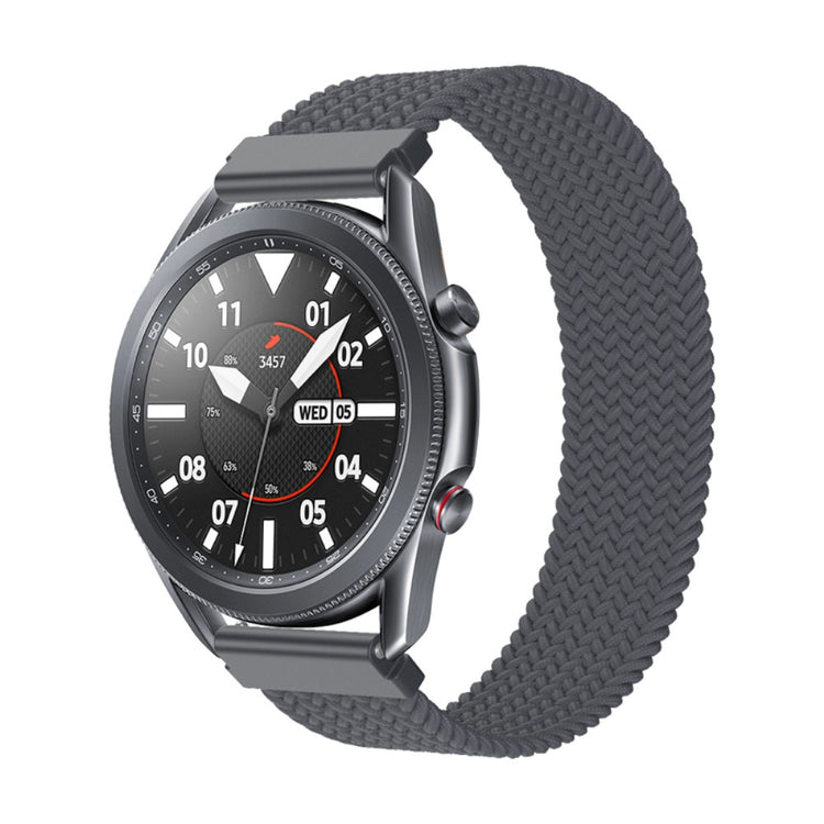 Vildt fint Samsung Galaxy Watch 3 (45mm) Nylon Rem - Størrelse: M - Sølv#serie_16