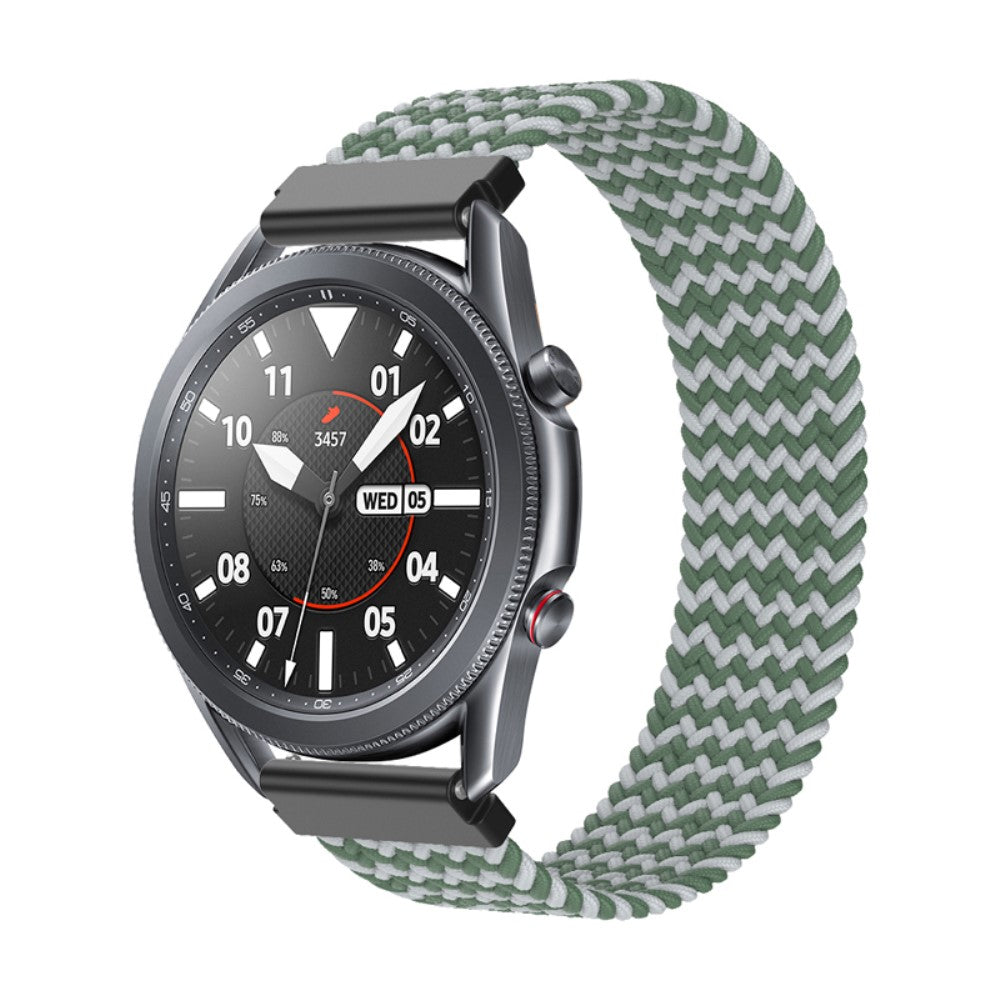 Vildt fint Samsung Galaxy Watch 3 (45mm) Nylon Rem - Størrelse: M - Grøn#serie_3